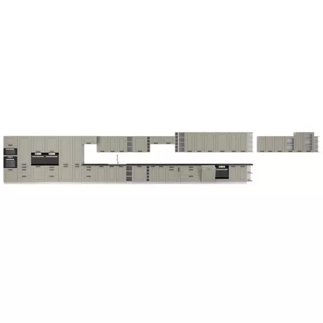 Kuchynská skrinka Luna claygrey/biela 80D 3S BB