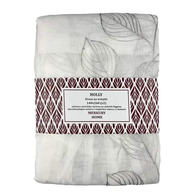 Záclona na stuhách Holly polyester svetlosivá 140x260 Merkury Home II/22