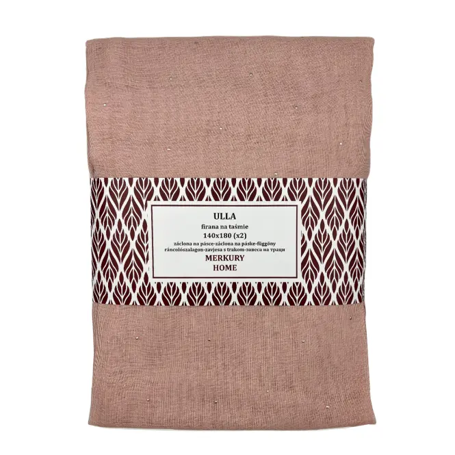 Záclona na páske Ulla polyester svetloružový 140x180 Merkury Home II/22