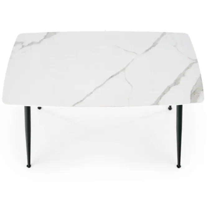Stôl Marco 120x70 Sklo/Mdf/Oceľ – Biely/Čierna