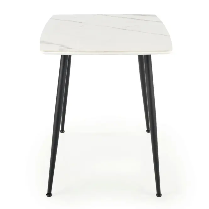 Stôl Marco 120x70 Sklo/Mdf/Oceľ – Biely/Čierna