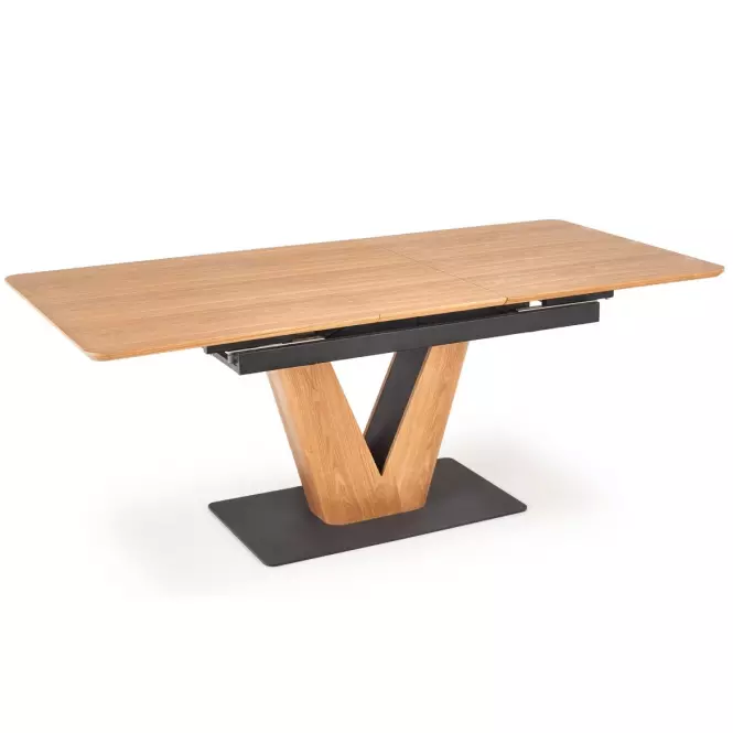 Rozkladací stôl Umberto 160/200x90cm Mdf/Oceľ – Dub Naturalny/Čierna,3