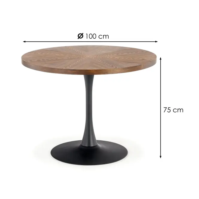 Stôl Carmelo 100 Mdf/Oceľ – Orechowy/Čierna