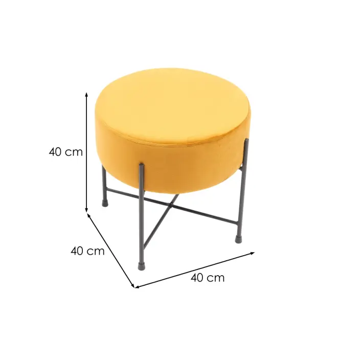 Taburetka Bob žltá Velvet 20,5