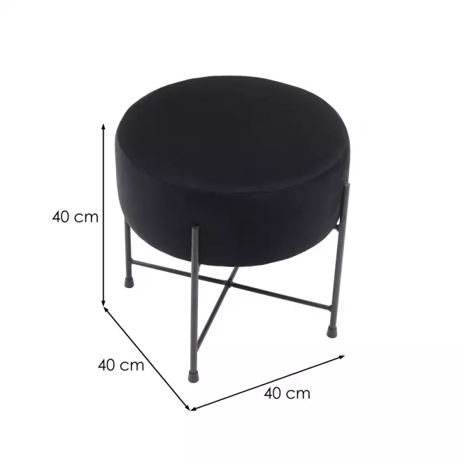 Taburetka Bob Black Velvet 19,5