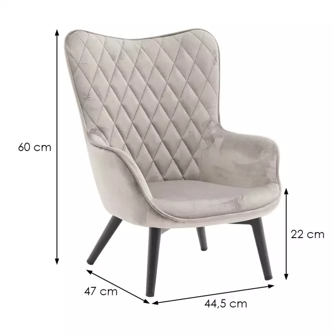 Kreslo Mini Light Grey Velvet 12