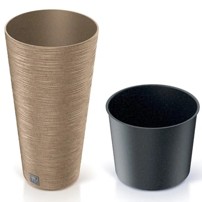Kvetináč Furu okrúhly Slim eco Wood 250 – natura eco
