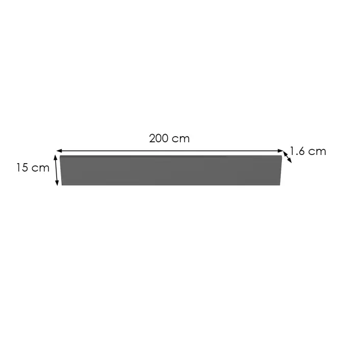 Sokel antracitová 2000 x 150 mm (1 ks)