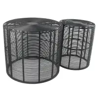 Súprava stolíkov  BULAN RATTAN 60 čierna
