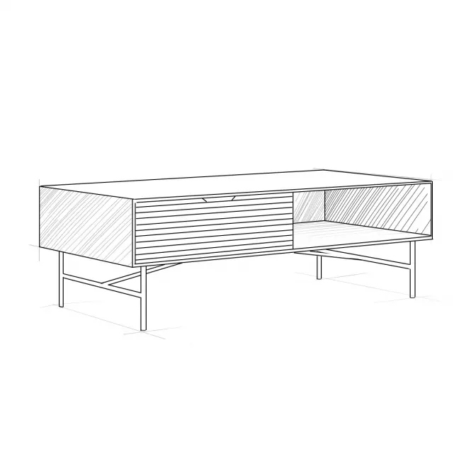 TV stolík Bassel 2519 120X60X40 prírodný/čierna,3