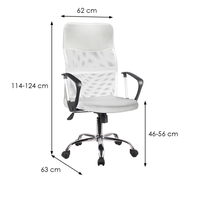 Kancelárske kreslo Mizar 2501 biela/chróm