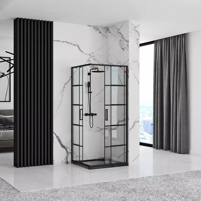 Sprchový kút Concept black 100x80x190,4