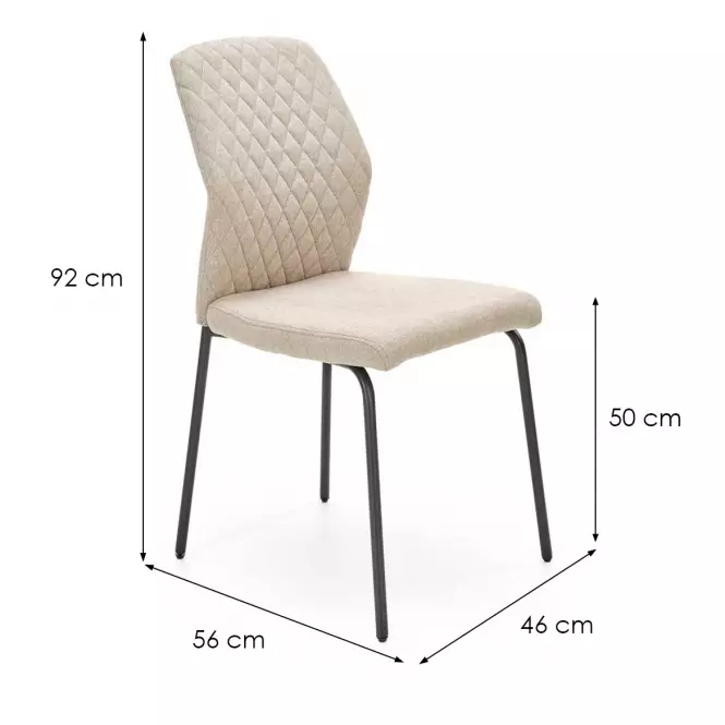 Stolička K461 tkanina/kov béž 46x56x92,9