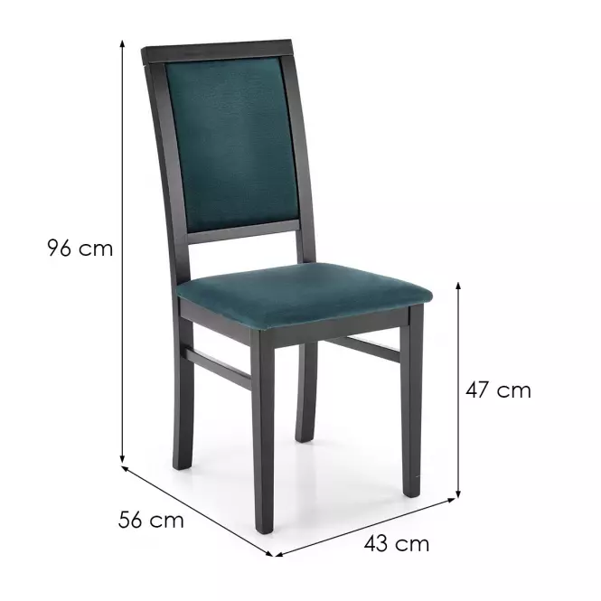 Stolička Sylwek 1 drevo/velvet čierna/monolit 37,9