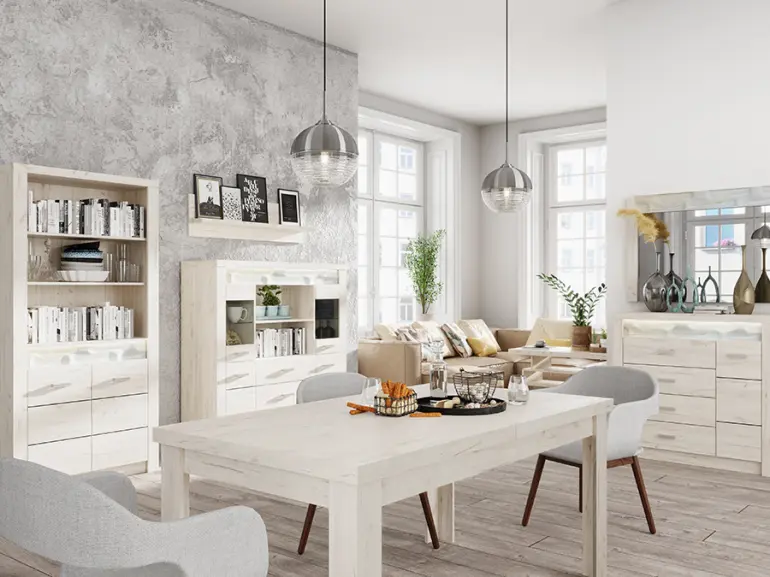 Komoda rohová Odraz Indianapolis I15 kraft biela