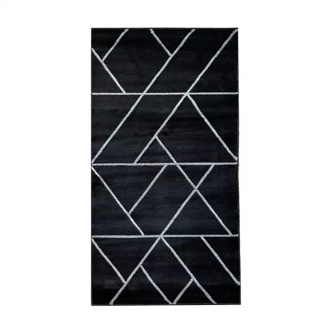 Koberec Frisee Diamond 0,8/1,5 B0052 čierna/strieborný