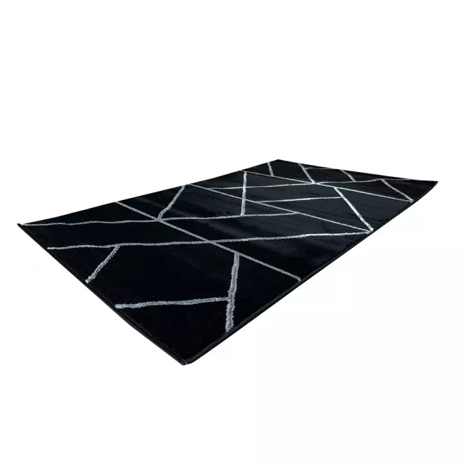 Koberec Frisee Diamond 1,33/1,9 B0052 čierna/strieborný