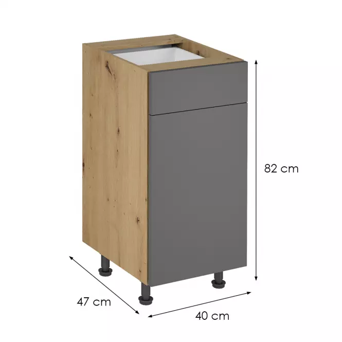 Skrinka do kuchyne Langen d40s1 push grey,2