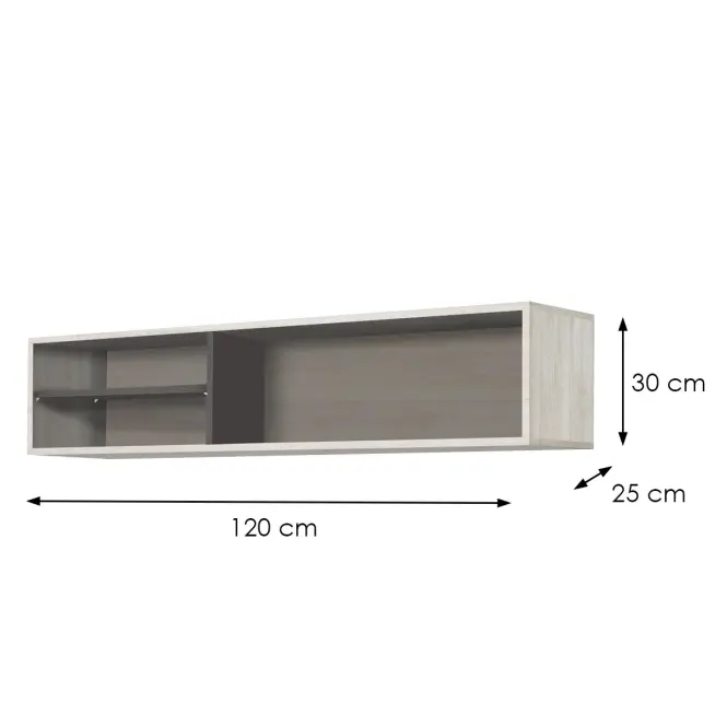 Polička Remo RM14 dub wilton/biela/antracit,2
