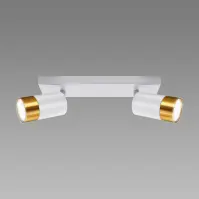 Stropné bodové svietidlo  PUZON SPT GU10 2L WHITE/GOLD 04124 LS2