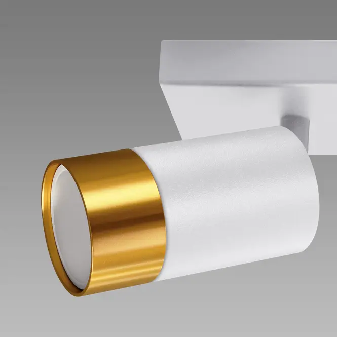 Stropné bodové svietidlo  PUZON SPT GU10 2L WHITE/GOLD 04124 LS2