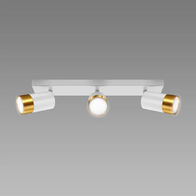Stropné bodové svietidlo PUZON SPT GU10 3L WHITE/GOLD 04126 LS3