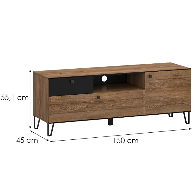 TV stolík 2D1S Weil B dub burgund,2