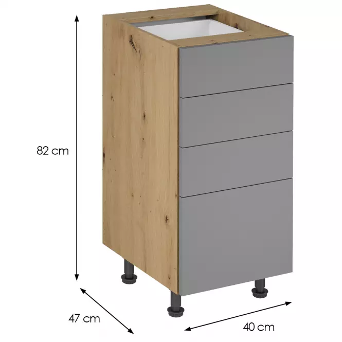 Kuchynská skrinka Langen D40S3 push beige