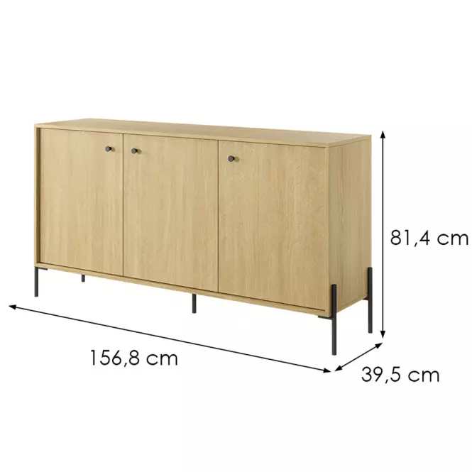 Komoda SCANDI 153 3D scandi dub/scandi jedľa