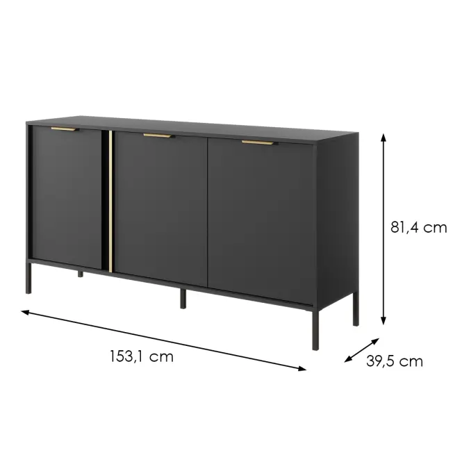 Komoda LARS 153 3D Antracit