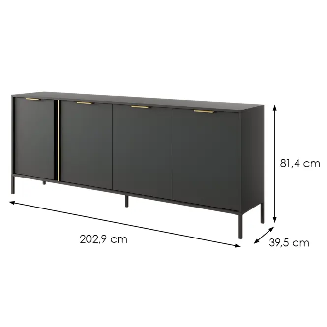 Komoda LARS  203 4D Antracit