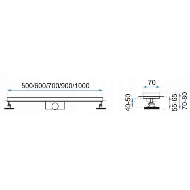 Lineárny odtok Rea G0092 Neo&Pure N 700 kartáčovaná oceľ