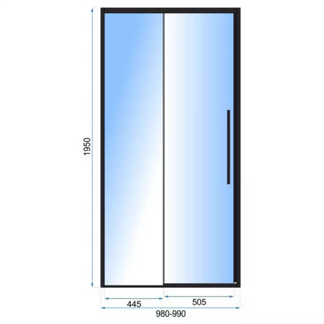 Sprchové dvere Solar 100x195 black Rea K6512
