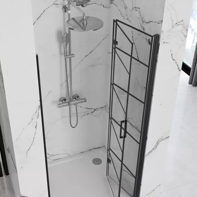 Sprchové dvere Molier 80x190 black Rea K8537