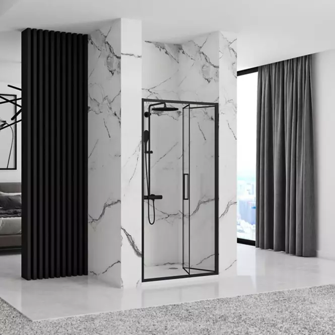 Sprchové dvere Rapid Fold 100x195 black Rea K6418