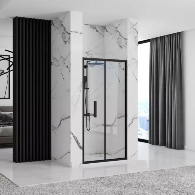 Sprchové dvere Rapid Fold 100x195 black Rea K6418