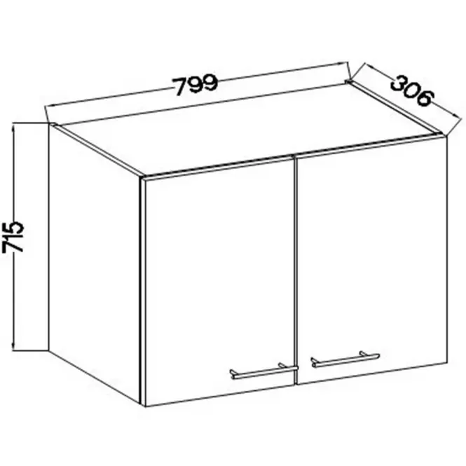 Kuchynská skrinka Lara 80g-72 2f Mdf biely lesk