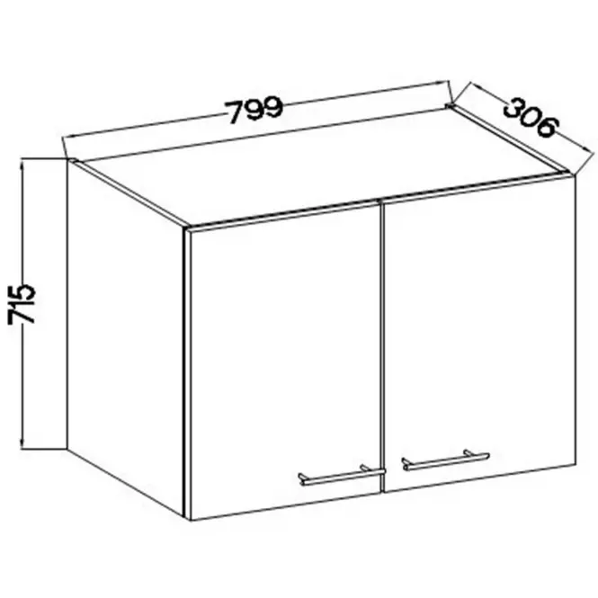 Kuchynská skrinka Lara 80g-72 2f Mdf sedá lesk