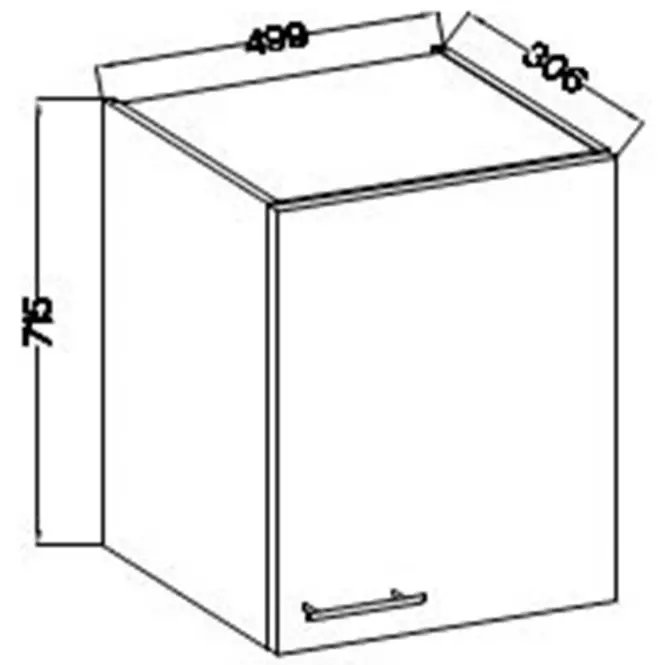 Kuchynská skrinka Lara 50g-72 1f Mdf sedá lesk