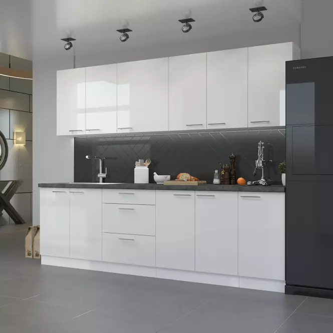Kuchynská skrinka Lara 80d 2f Bb Mdf biely lesk