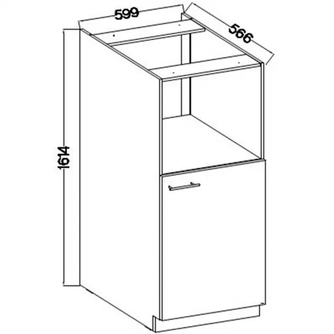 Kuchynská skrinka Lara 60dkpl-162 1f Bb Mdf biely lesk