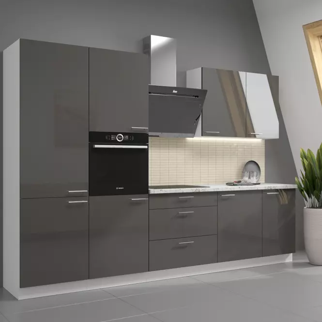 Kuchynská skrinka Lara 30dk-162 Cargo 1f Bb Mdf Šedá lesk