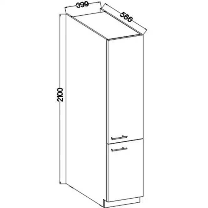 Kuchynská skrinka Lara 40dk-210 2f Bb Mdf Šedá lesk