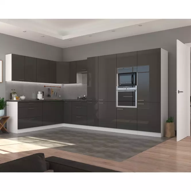 Kuchynská skrinka Lara 60dp-210 2f Bb Mdf Šedá lesk