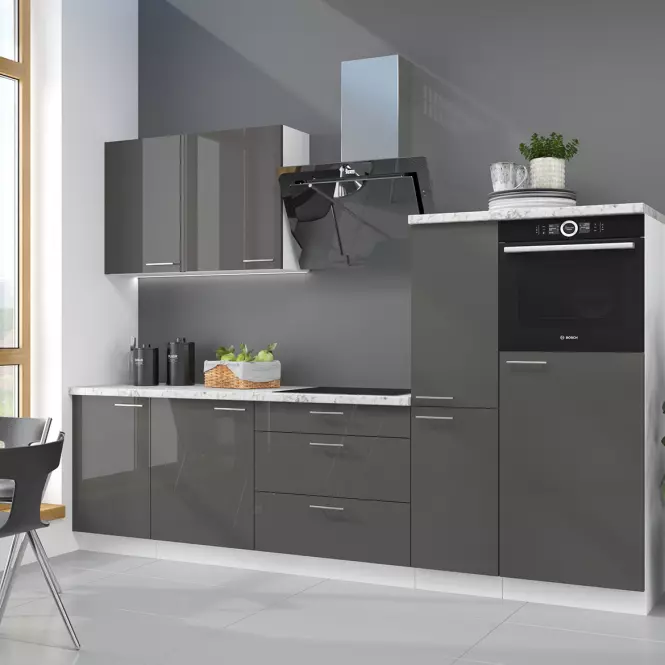 Kuchynská skrinka Lara 60dp-210 2f Bb Mdf Šedá lesk