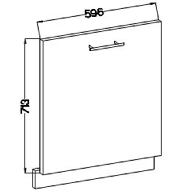 Kuchynská skrinka Lara čelo umývačky riadu 713x596 MDF biely lesk