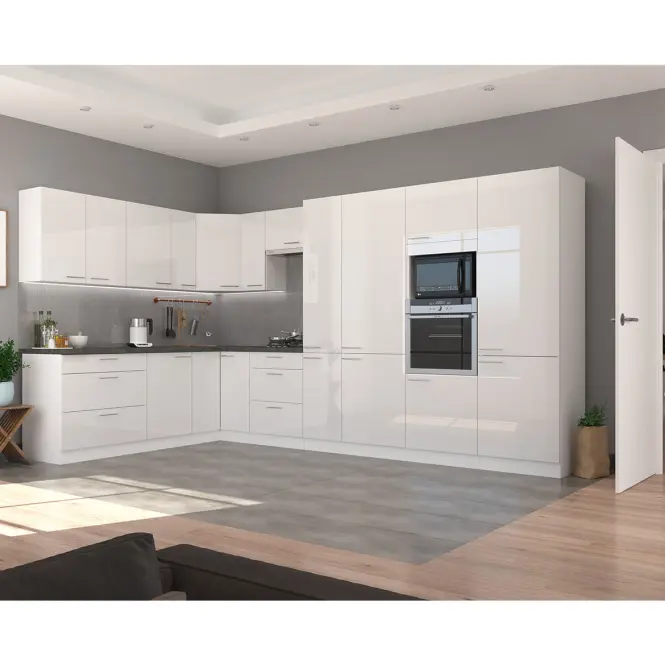 Kuchynská skrinka Lara čelo umývačky riadu 570x596 Mdf biely lesk
