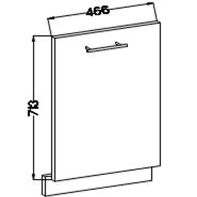 Kuchynská skrinka Lara čelo umývačky riadu 713x446 MDF biely lesk
