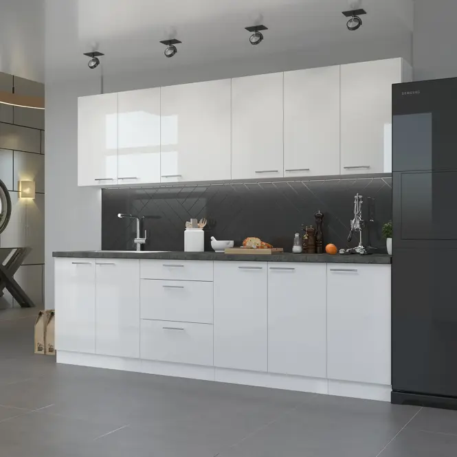 Kuchynská skrinka Lara čelo umývačky riadu 570x446 Mdf biely lesk