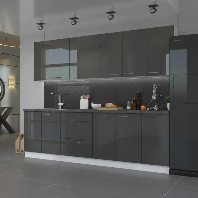 Kuchynská skrinka Lara čelo umývačky riadu 713x446 MDF Šedá lesk